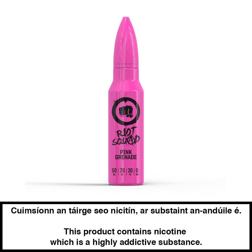 Riot Squad: Pink Gernade 50ml E-Liquid - 0mg - Urban Vape Ireland