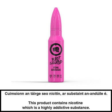 Riot Squad: Pink Gernade 50ml E-Liquid - 0mg - Urban Vape Ireland