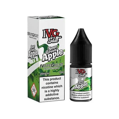 IVG Nic Salt - Sour Green Apple 10ml Bottle - Urban Vape Ireland