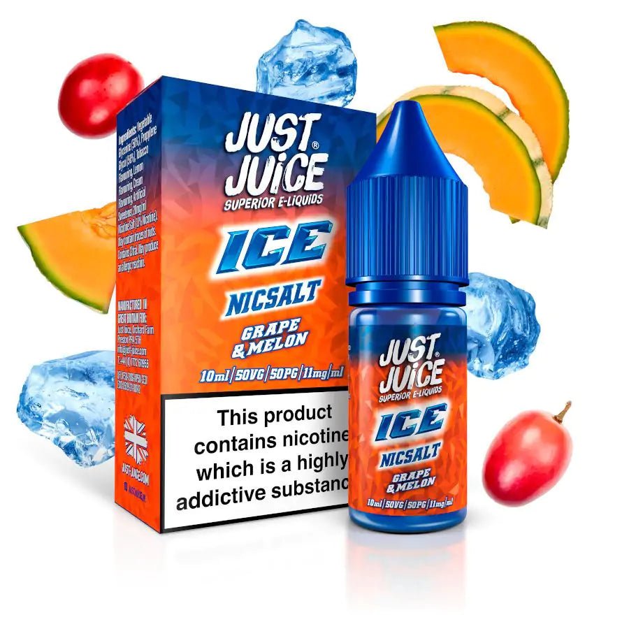 Just Juice Grape & Melon ice nic salt - Urban Vape Ireland Just Juice Grape & Melon ice nic salt - Urban Vape Ireland
